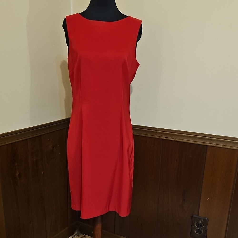 AGB Vibrant Red Midi Dress Size 8
